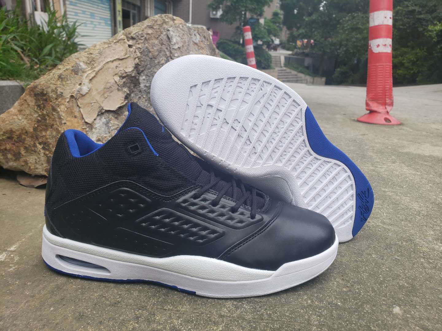 2019 Air Jordan New School Black Blue White Shoes